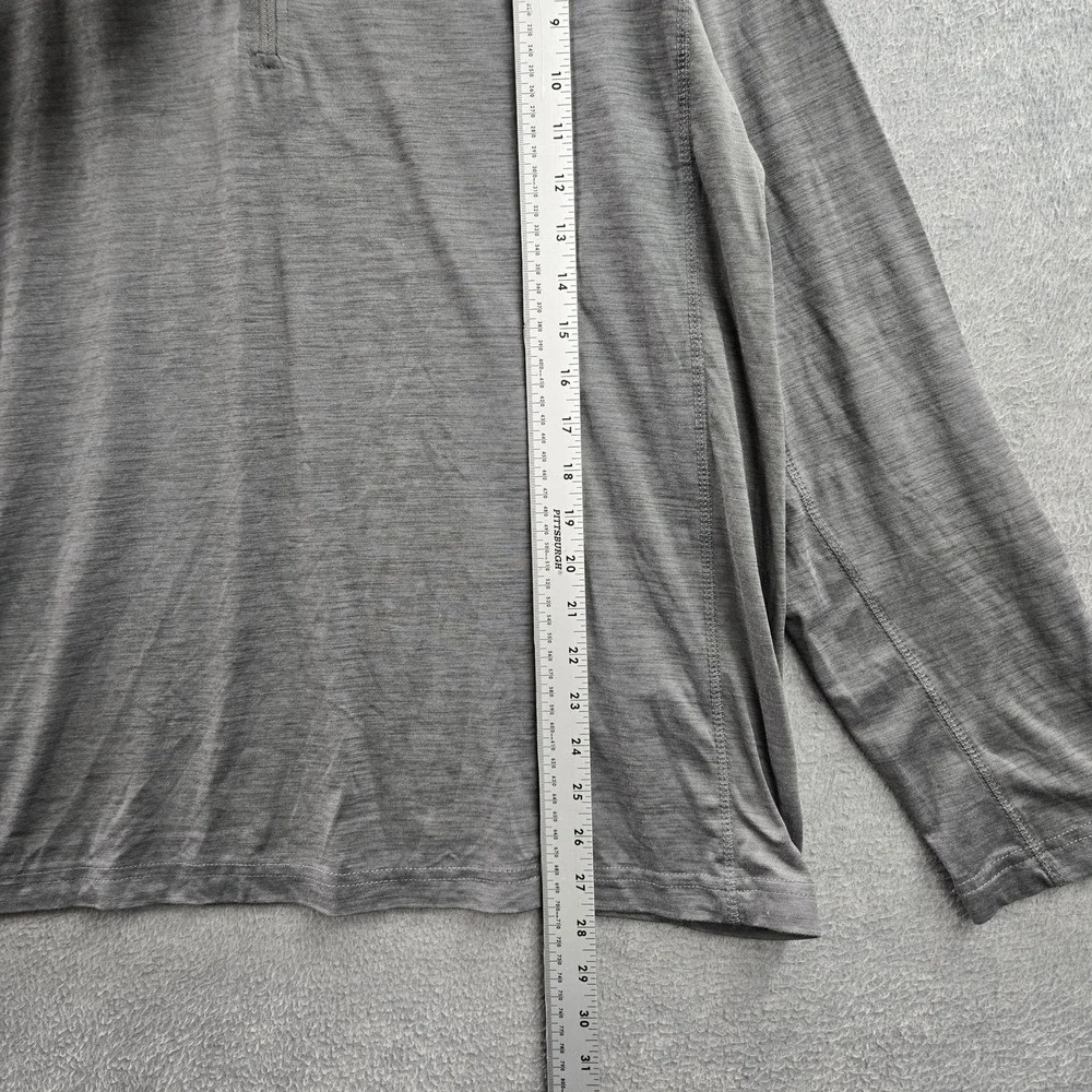 Eddie‎ Bauer Men Shirt XL Gray FREEDRY Activewear Gorpcore Zipper Logo Long